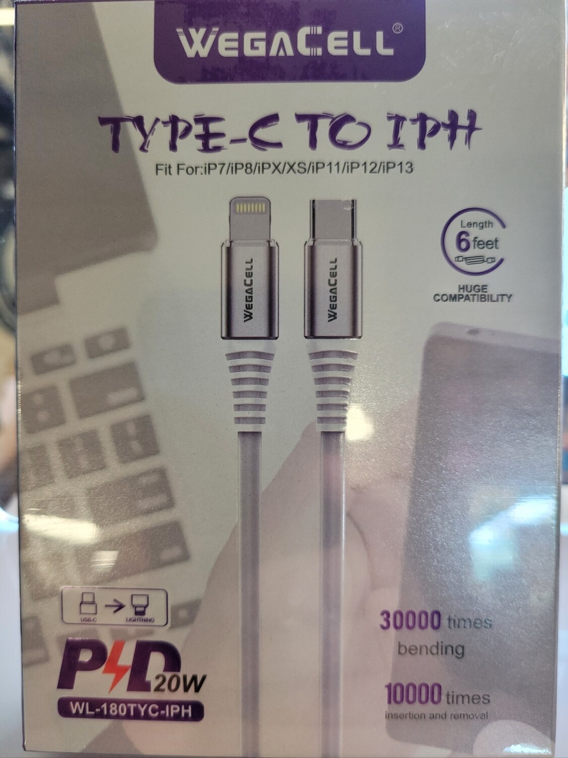 6FT PD CABLE FOR IPHONE TO TYPE-C