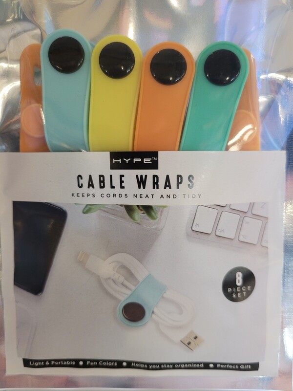HYPE 8 Pack Colorful Cable Cord Wraps