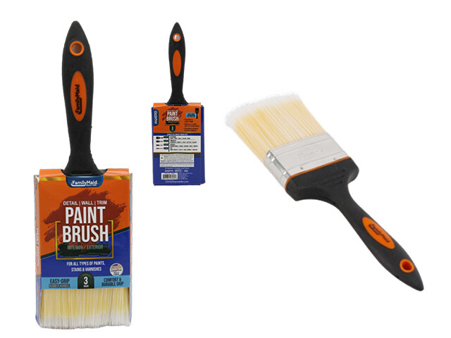 PAINT BRUSH 3&quot; W/RUBBER HANDLE;PRINT FM LOGO