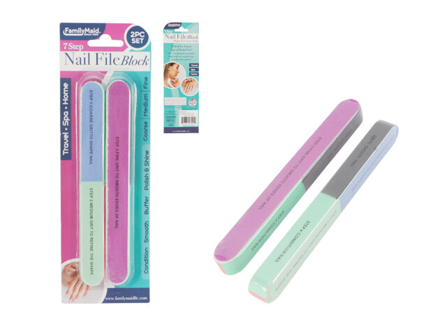 NAIL FILE BLOCK 2PC 7 STEP 0.8X7X0.7&quot;