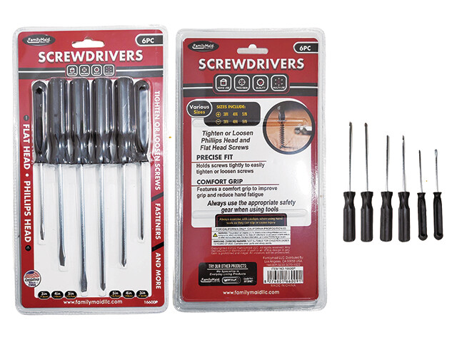 SCREWDRIVERS 6PC 5",4",3";DB 13.8X26.5CM