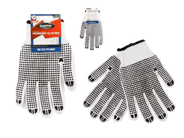 WORKING GLOVES 1PR W/PVC DOT;