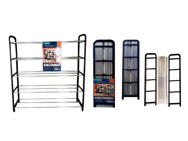 5 TIER SHOE RACK. 20PAIRS 29&quot;X7.67&quot;X31.1&quot; BLACK