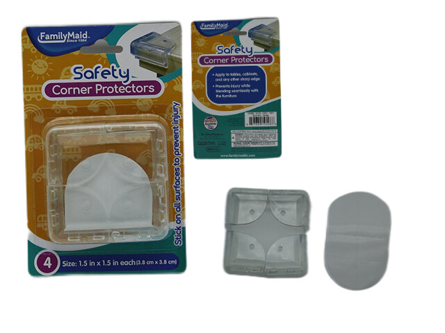 SAFETY CORNER PROTECTORS 4PC 1.5&quot;X1.5&quot; W/ ADHESIVE