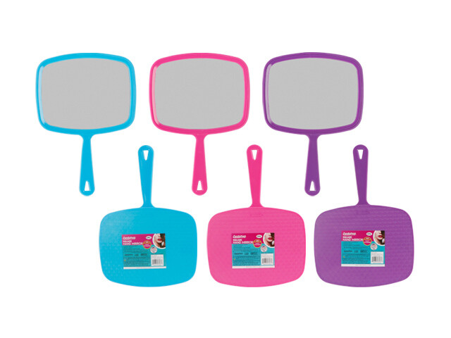 TV MIRROR /HANDLE PK BLU PUR;7.5X6.25&quot; MIRROR SIZE
