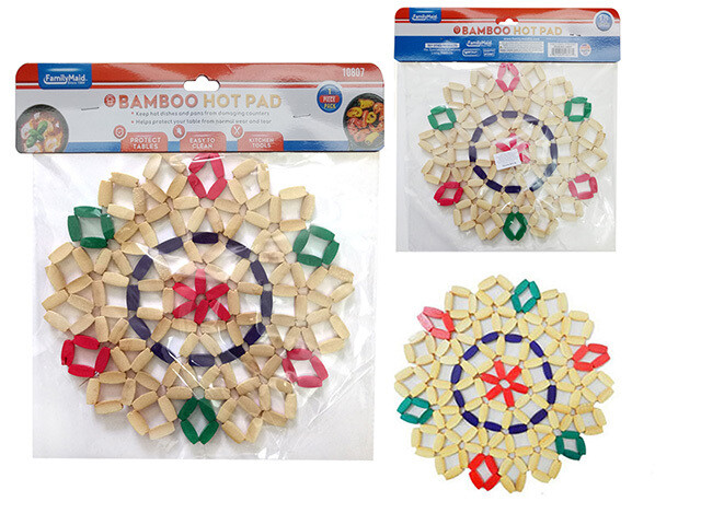 HOT PAD BAMBOO ROUND;186PCS/BIG 9.25&quot;DIA