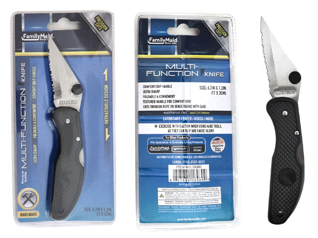 KNIFE MULTI-FUNCTION 6.7" L BLACK CLR