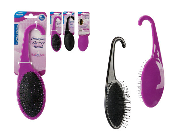 HANGING SHOWER HAIR BRUSH 8.7&quot;L