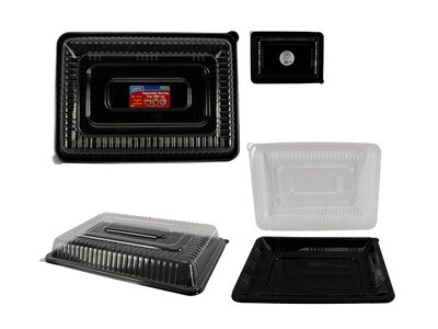 SERVING TRAY W/ LID DISPOSABLE 10”X14”