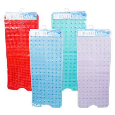 BATH MAT,39&quot; PVC RECT 4ASST
