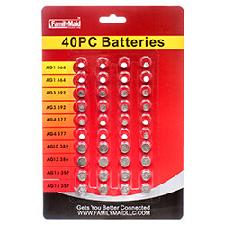 BATTERIES BUTTON 40PCS; NEW NO 32106