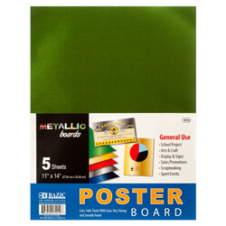 BAZIC 11&quot; X 14&quot; Metallic Poster Board (5/Pack)