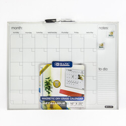 BAZIC 16&quot; X 20&quot; Aluminum Framed Magnetic Dry Erase Calendar