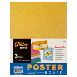 BAZIC 11&quot; X 14&quot; Glitter Poster Board (3/Pack)