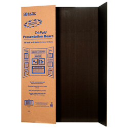 BAZIC 36&quot; X 48&quot; Black Tri-Fold Corrugated Presentation Board