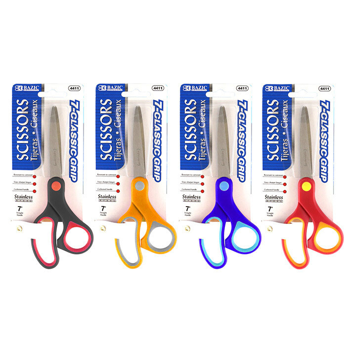 BAZIC 7&quot; Classic Grip Stainless Steel Scissor
