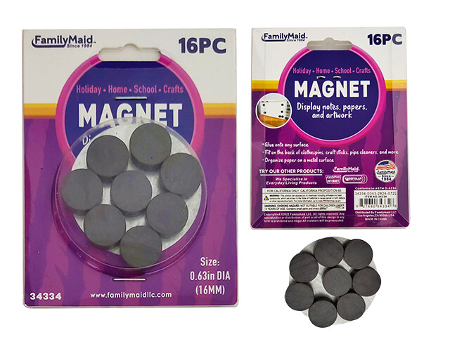 MAGNET 16PC 0.63&quot;DIA/16MM