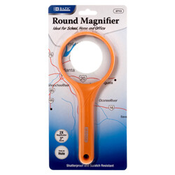 BAZIC Asstd Color 3&quot; Round 2X Handheld Magnifier