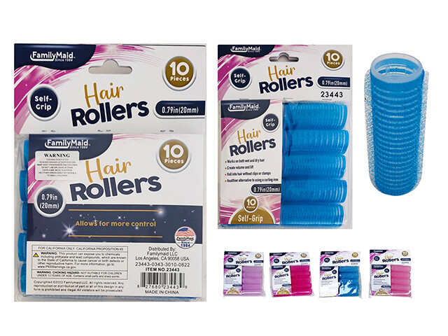 HAIR ROLLER CLING 10PC/SET 20M;PINK,BLUE,PURPLE, R