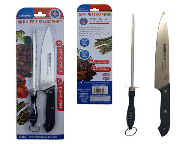 KNIFE & SHARPENER 2PC /SET;12.5" KNIFE, 11.25" SHA