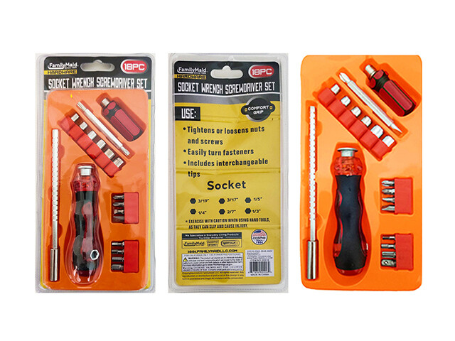 SCREWDRIVER AND RATCHET 18PC