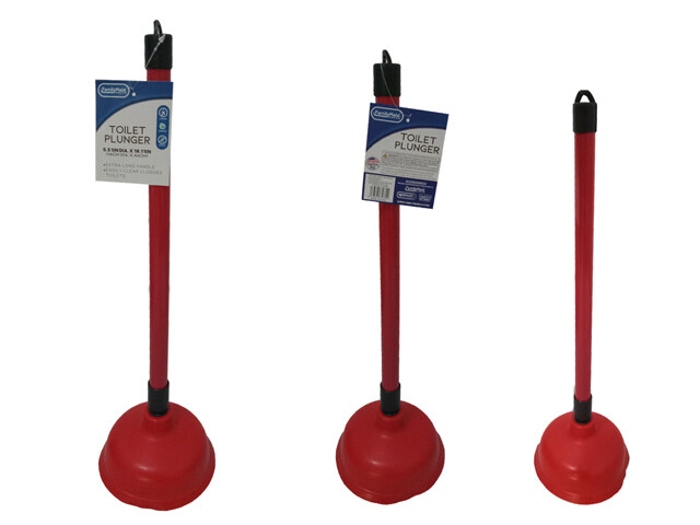 TOILET PLUNGER 5.5&quot;DIA X 18&quot;H RED