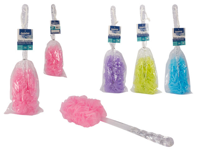 SCRUBBER W/HANDLE 17.5&quot; L 4ASS;83GM+40GM SPONGE