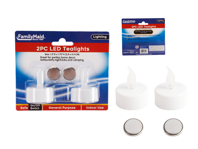 LED TEALIGHT CANDLE 2PC /SET; 12834