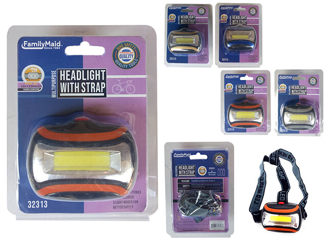 COB HEADLIGHT W/ STRAP 1.6&quot;X2.56&quot;X1.2&quot; 3 MODE