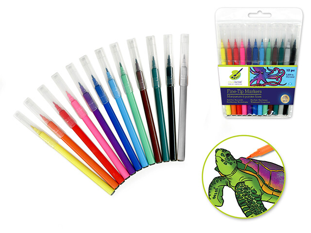Color Factory Tool: Fine Point Markers x12 &#39;Living In Color&#39; 0.2mm