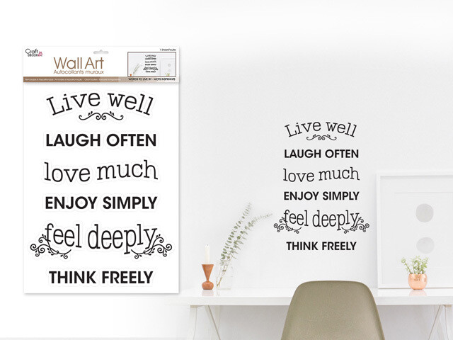Craft Decor: 11.8"x15.75" 'Words To Live By..' WALLART