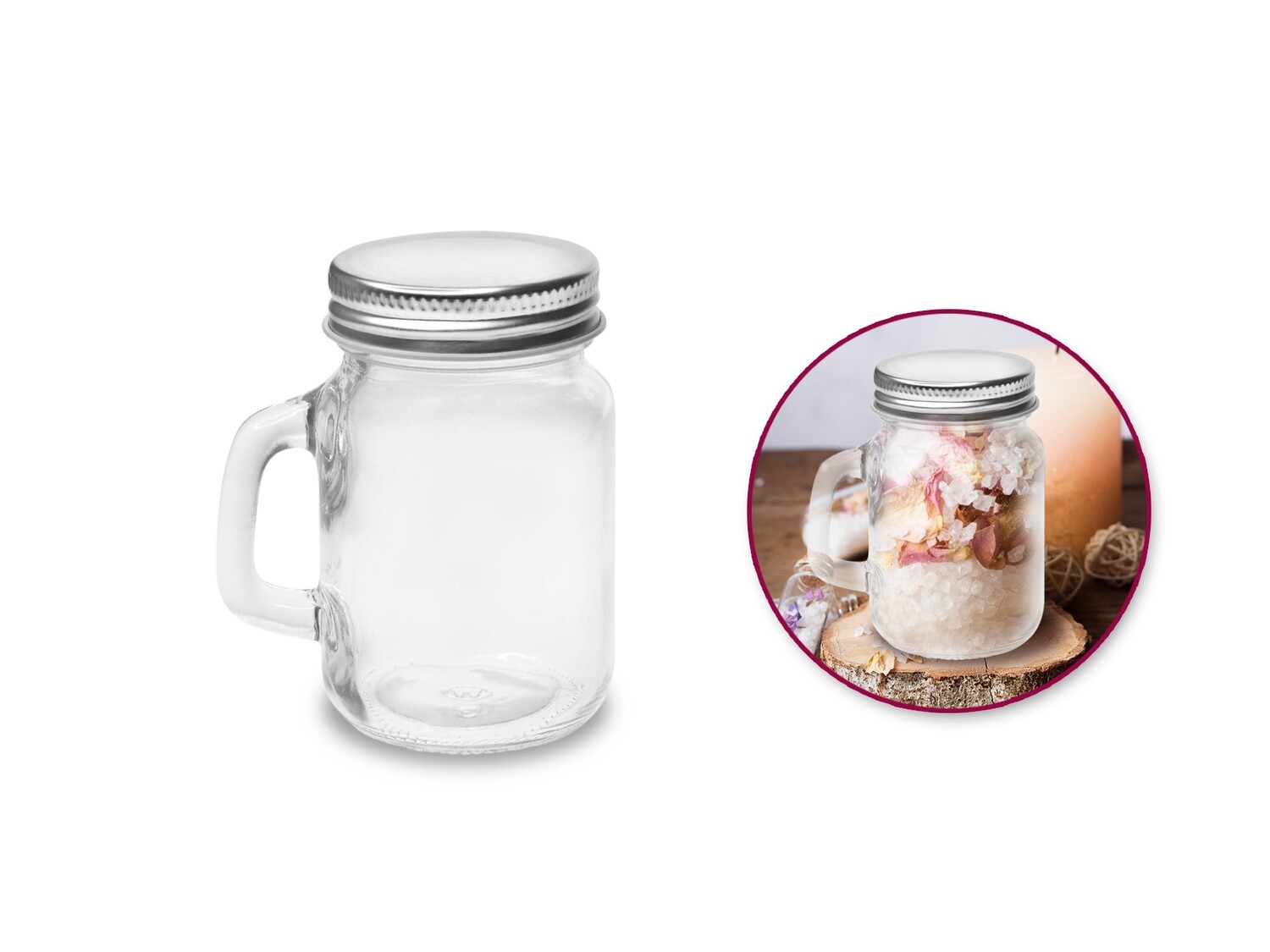 Craft Décor: DIY Glass Mason Jar 120ml w/Alum Lid (5.5x7.4x8.6cm)