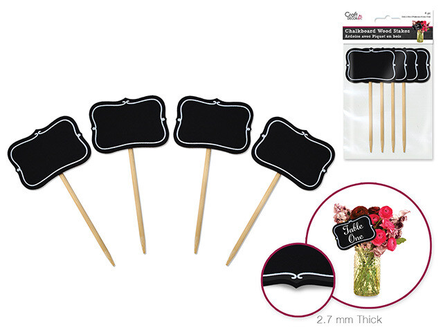 Craft Decor: Chalk-It-Up Wood Stakes 6.6cmx4.5cmx15cm 4pc