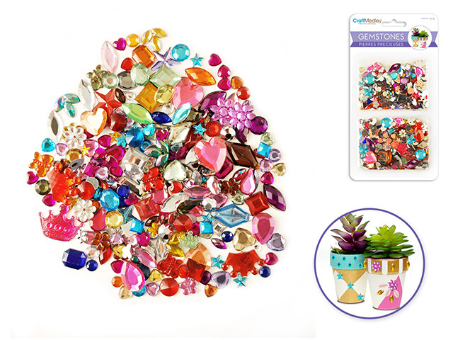Craft Embellishment: Gemstones Asst Shapes/colors/sizes 30g