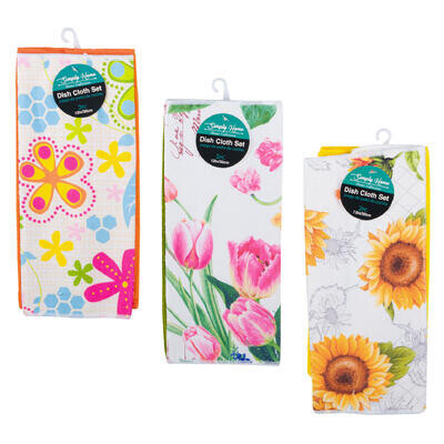 DISH CLOTH SET,2pc 12&quot;x12&quot;POLY
