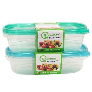 Gourmet2pk30ozLowRectangleW/LidsAsst