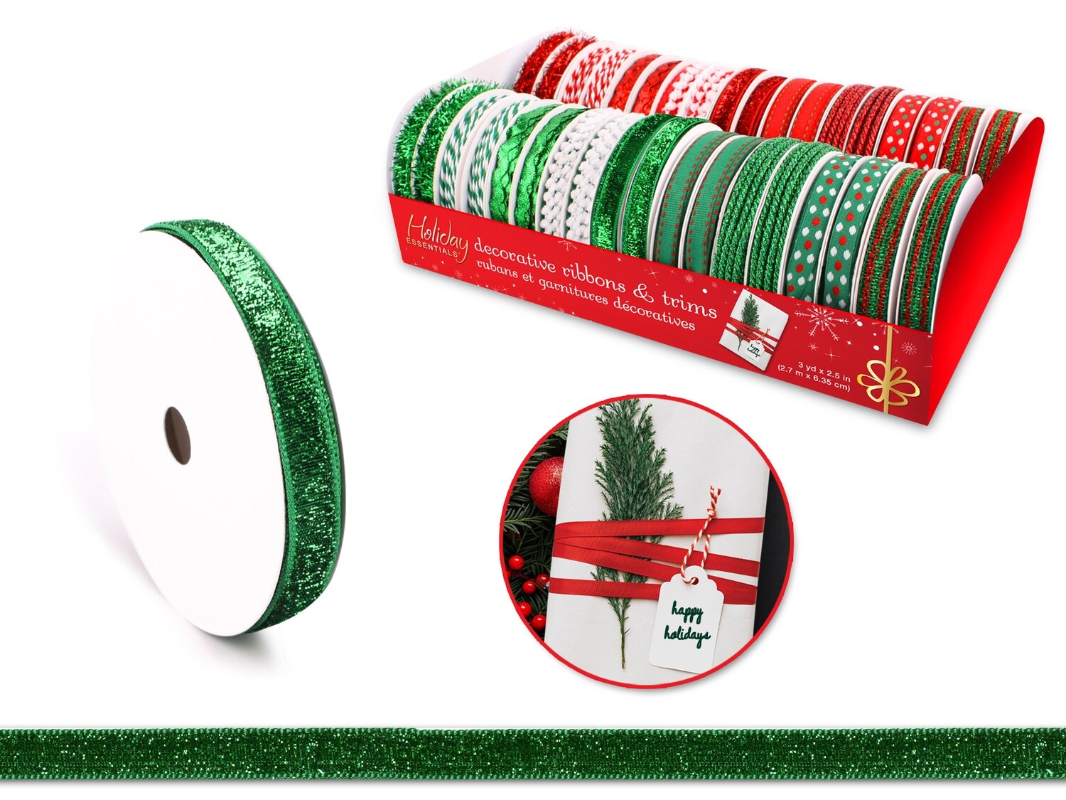 Holiday Ribbons/Trims: 3yds Adornments Asst x36