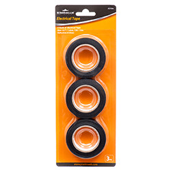 KINGMAN ELECTRICAL TAPE BLACK 0.75&quot; X 30&#39; 3PCS