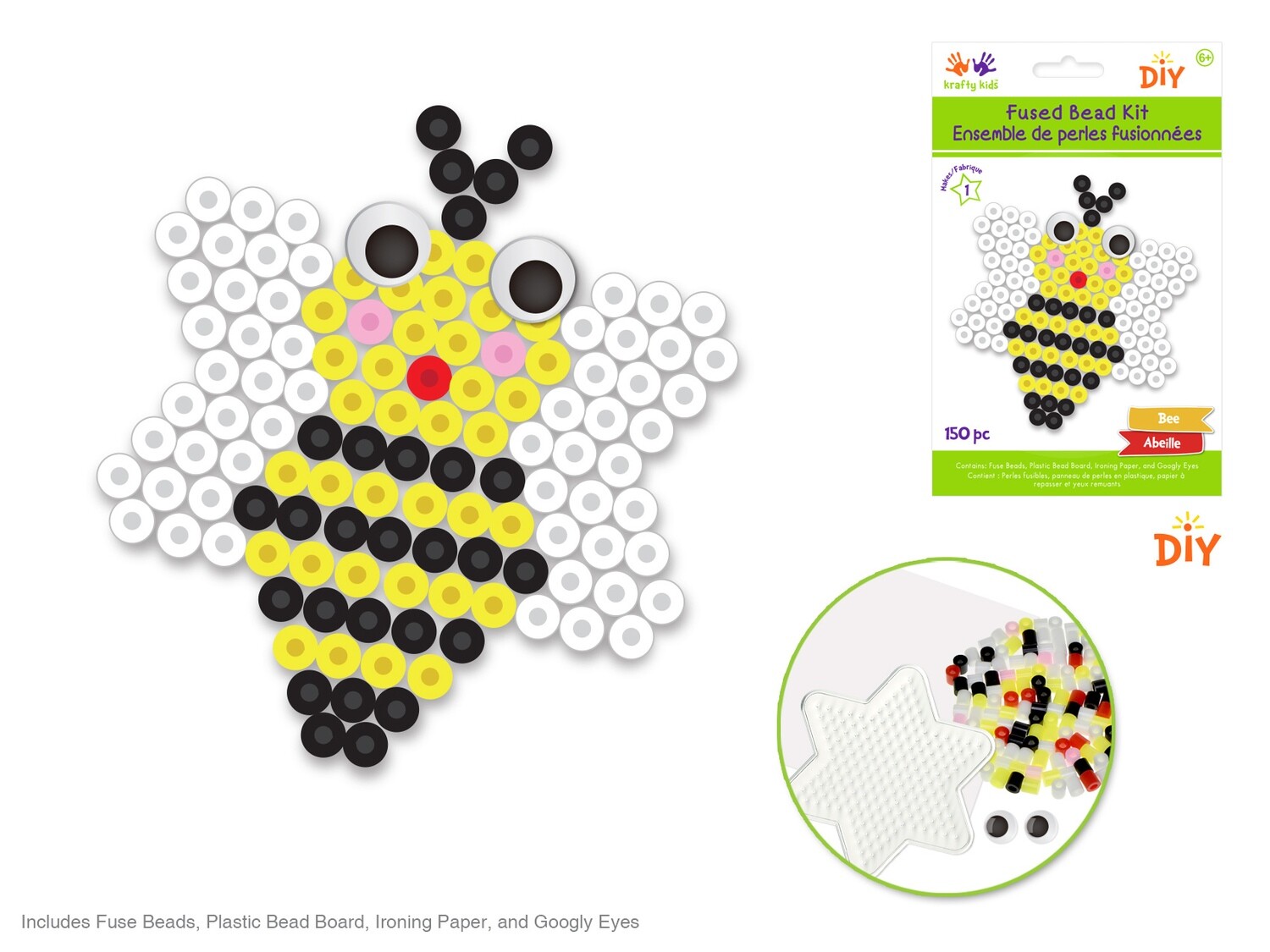 Krafty Kids Kit: DIY Iron-on Fused Bead Kit