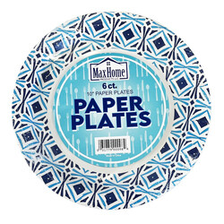 MAX HOME 10" PAPER PLATES 6CT