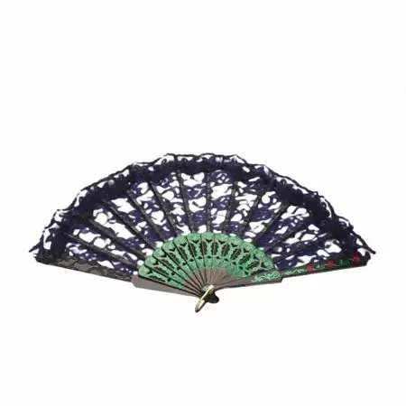 LACE FAN BLACK 9&quot;