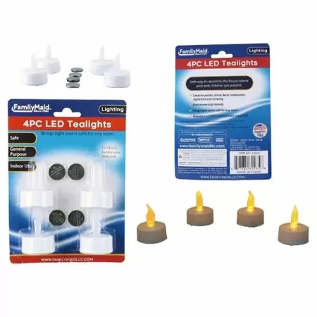 LED TEALIGHTS 4PC WHITE CLR;