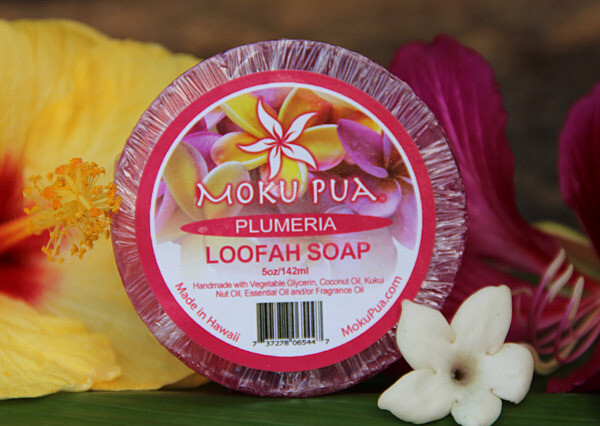 Moku Pua Loofah Soap 5oz. Plumeria