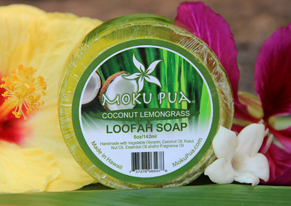 Moku Pua Loofah Soap 5oz. Coconut Lemongrass