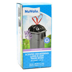 NUVALU SCENTED DRAWSTRING LAWN &amp; LEAF TRASH BAG 39GAL 20CT