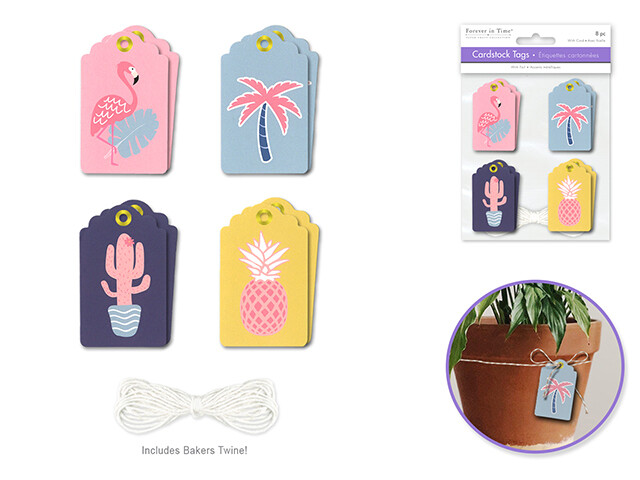 Paper Craft Emb: 4.3cmx7cm Cardstock Trendy Tags 8pc w/Foil