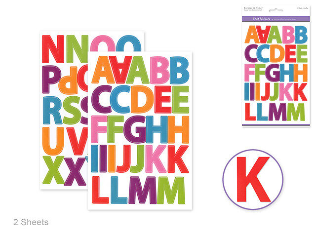 Paper Craft Sticker: 5.6&quot;x8.7&quot; Font Medley 2sheets