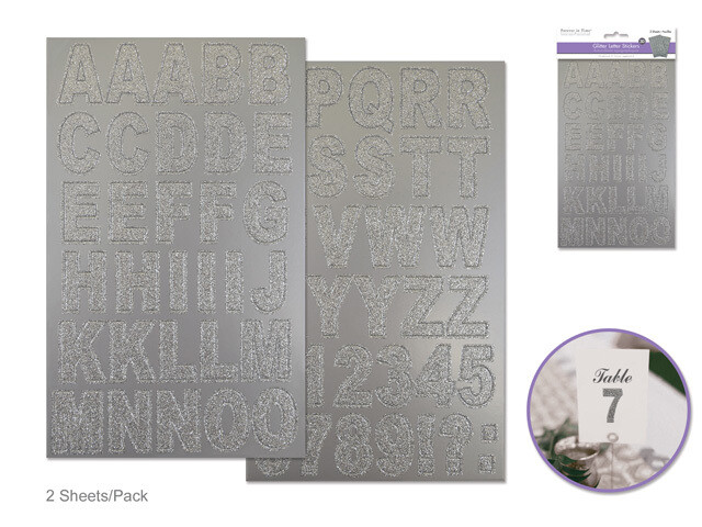 Paper Craft Stickers: 14.5cmx24cm Chipboard Glitter Letters 2 sheets