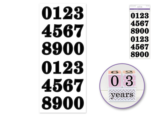 Paper Craft Sticker: 5"x12" Letters & Numbers Medley Clear