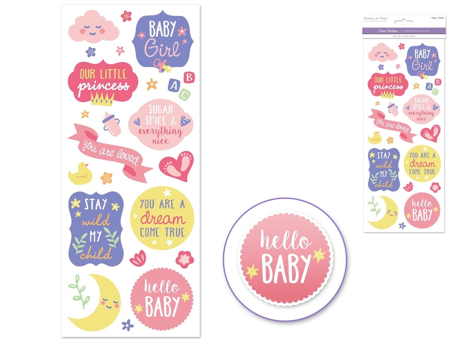 Paper Craft Sticker: 5&quot;x12&quot; Classic Themes &#39;Clear&#39; Photo Safe